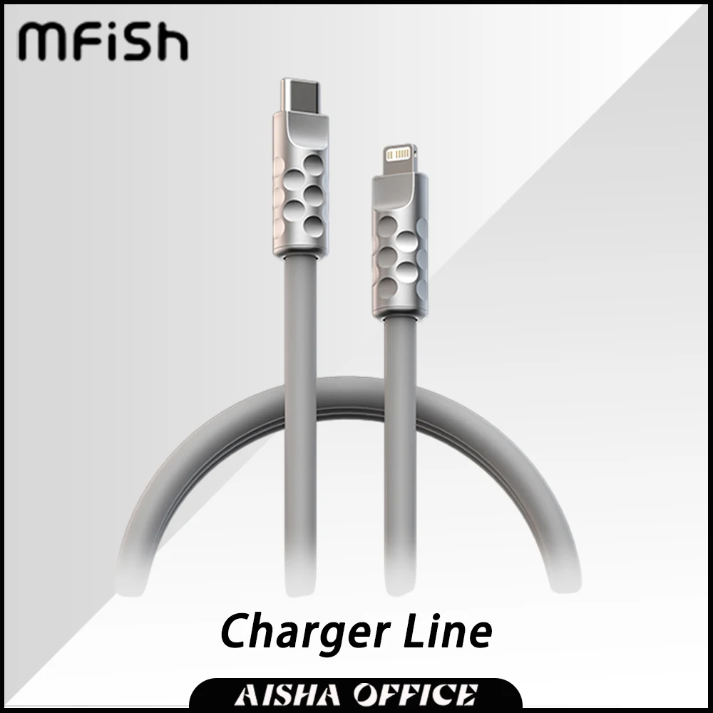 

Кабель Mfish силиконовый для быстрой зарядки iphone 15, Mac, Xiaomi, iPad, Huawei, 240 Вт