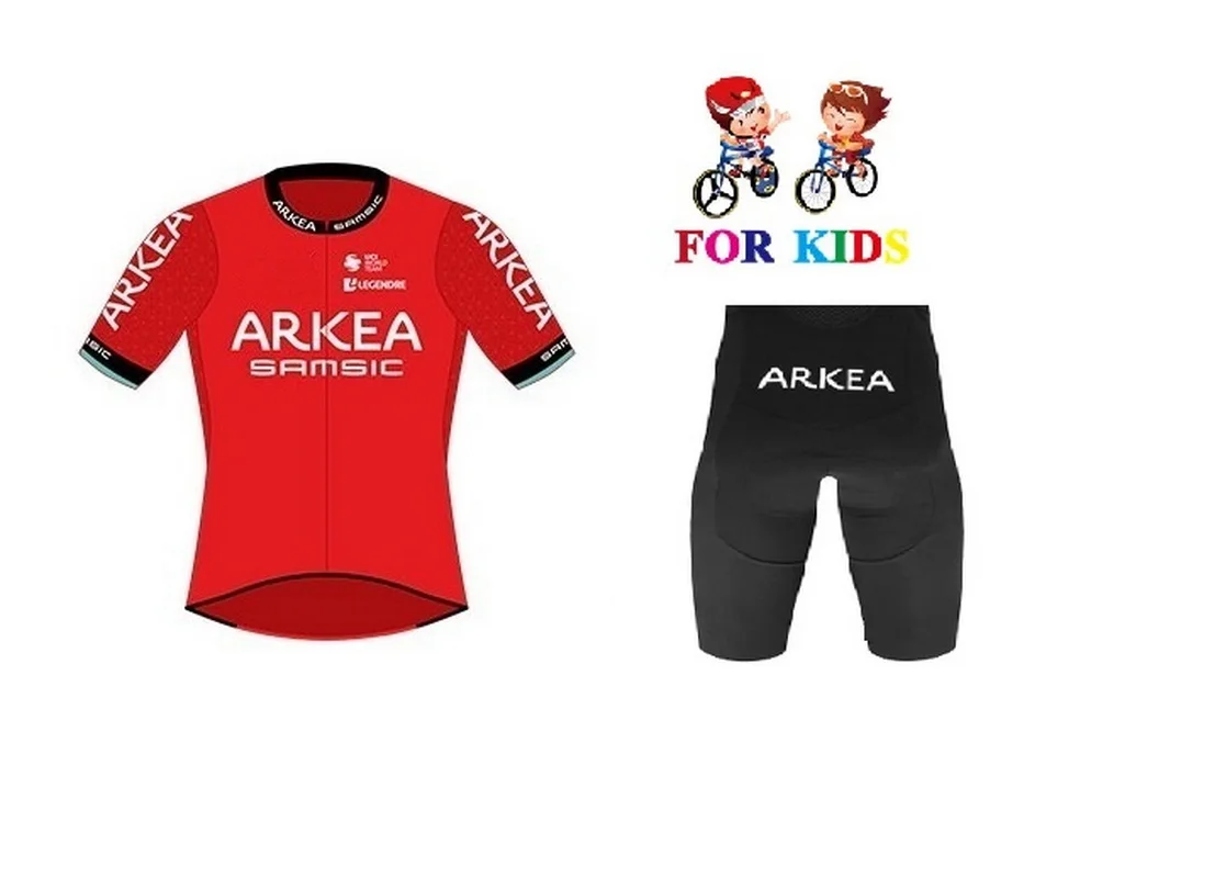 

KID'S 2023 ARKEA SAMSIC TEAM Children Cycling Jersey Short Sleeve Bicycle Clothing With Shorts Ropa Ciclismo