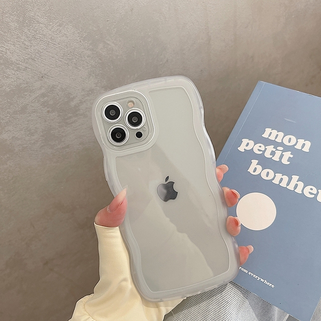 Transparent Wavy lines Phone Case For iPhone 13 12 11 Pro Max X XR XS Max 7 8 Plus SE 2020 Shockproof Bumper Cases Cover