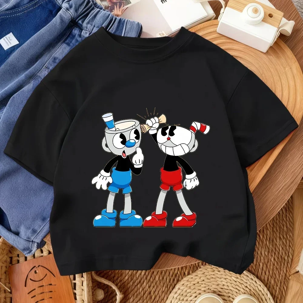 تي شيرت للأطفال بأكمام قصيرة من Cuphead And Mugman...