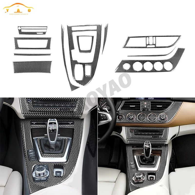 

Автомобильный комплект навигации с левой стороны, панель, рамка, отделка, полоса, наклейка, наклейка для BMW Z4 E89, декоративные аксессуары для интерьера из углеродного волокна