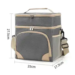 Outdoor Double - Layer Insulated Lunch Bag - Large Capacity, High - Quality Picnic & Work Tote (Tg65 Gray)
