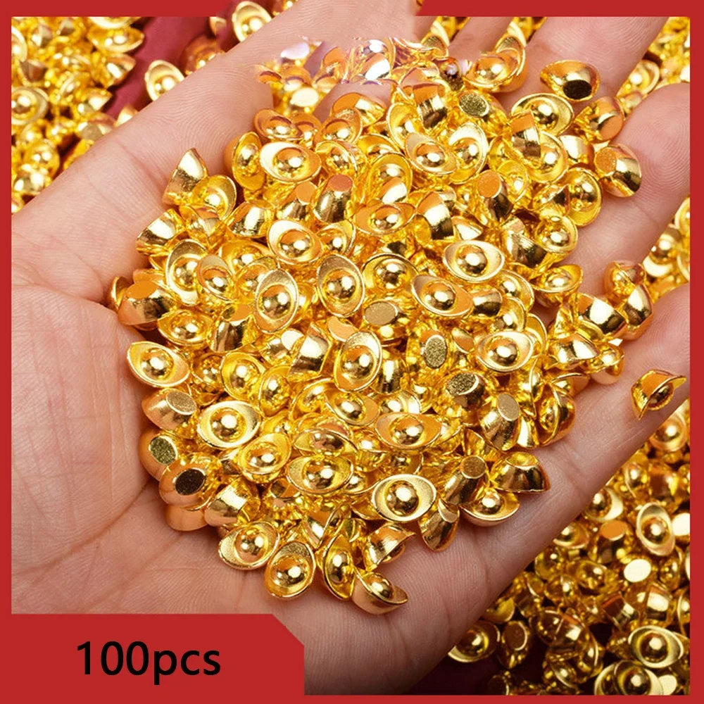 10/100 adet Simülasyon Mini Altın Barlar Altın Külçeler Zenginlik Refah Süslemeleri Ofis Ev için Metal Süslemeler Zenginlik Çeker