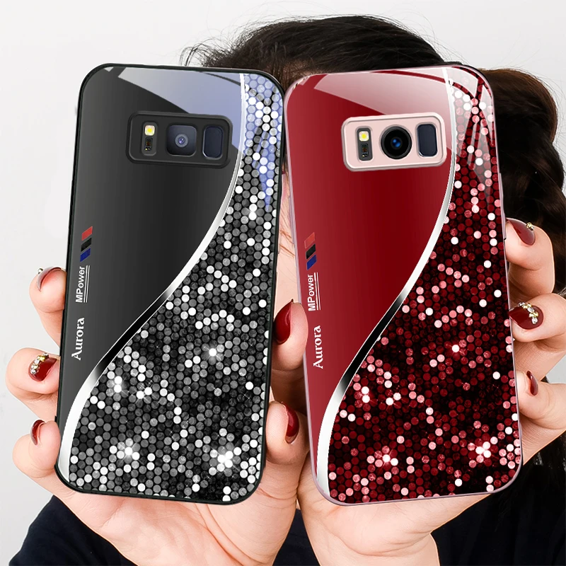 Sleek Silver Metal Curve Glass Phone Case