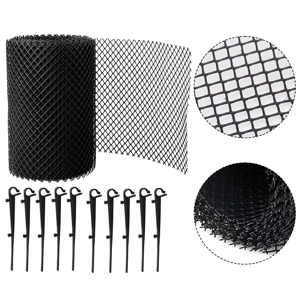 6M Gutter Guard Gardening Leaf Debris Blocking Drainage Pipe Protection Net Plastic Anti-Clog Mesh Rain Protection Cover Filter