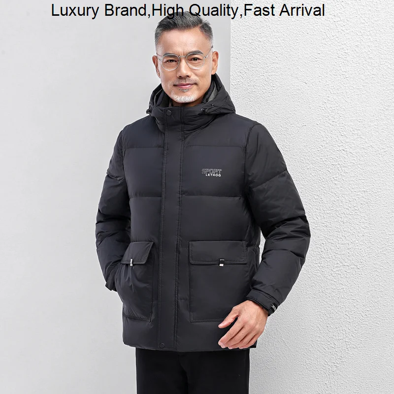 

Men's Winter Clothing Thick Puffer Male Coat Casual Lightweight Padded Overcoat Thermal Parkas White Duck Luxury Man Down Jacket