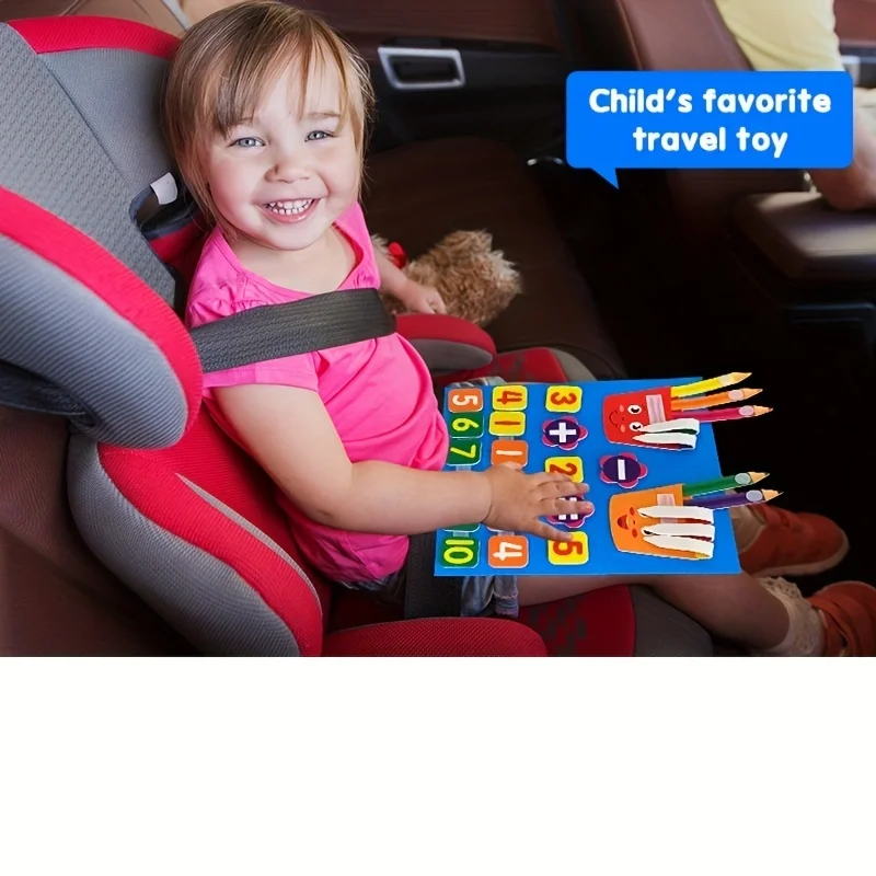 11.8*11.3 In Kid Montessori Pencil Shape Toys Felt Finger Numbers Math Toy Children Counting Early Learning for Toddlers Intelli