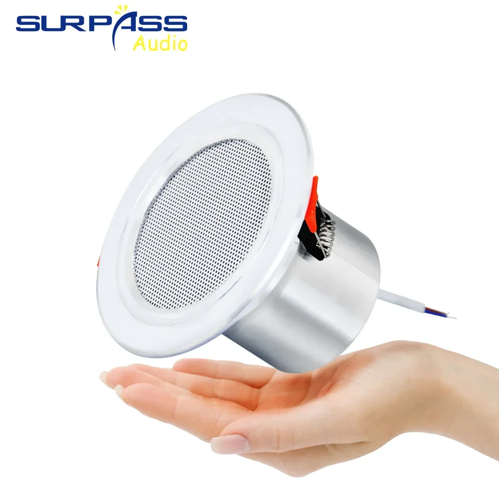 3-Inch 8-Ohm 10W Bathroom Ceiling Speakers Passive Speaker Moisture-Proof Aluminum Sound Quality Background Music Audio System wall ceiling speaker