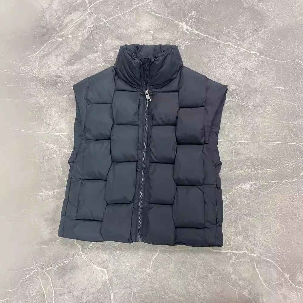 Autumn Winter Vest Sleeveless Cardigan Puffer Jacket Warm