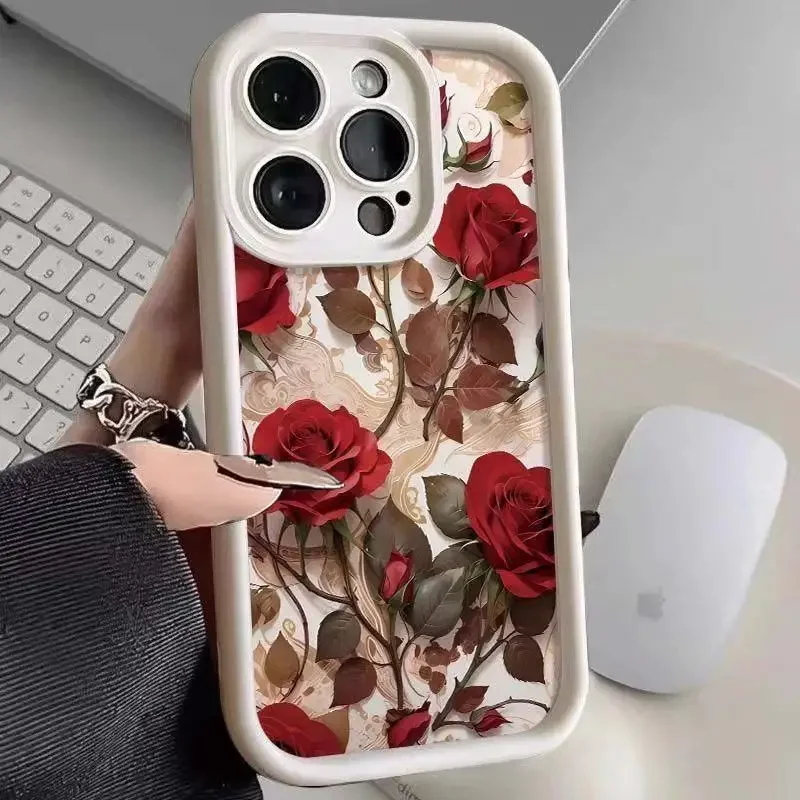Elegant Floral Shockproof Phone Case - Soft and Fashionable Design