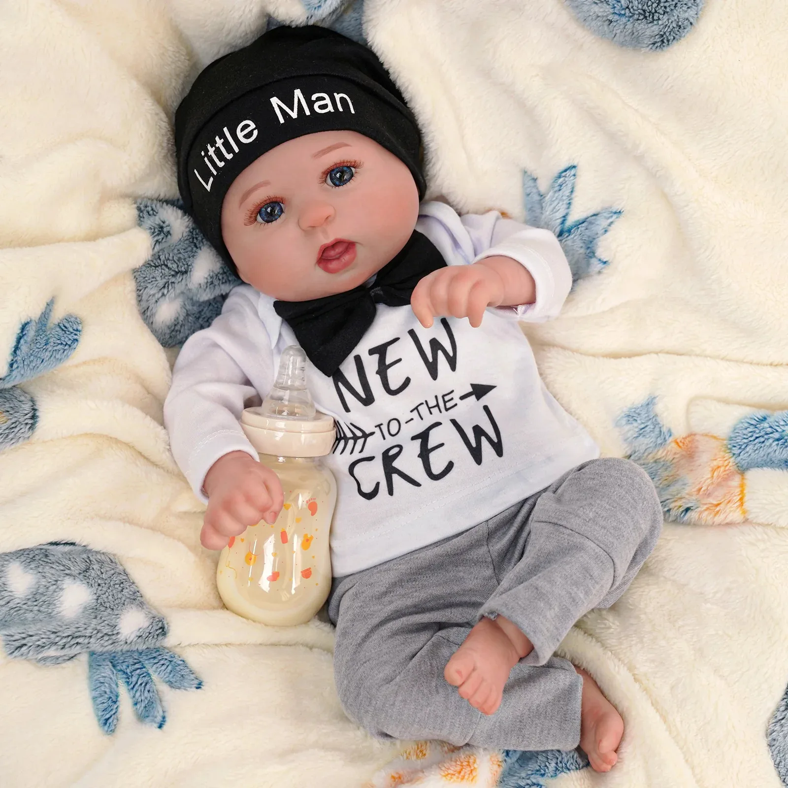 

Bailyn Reborn Finished Bebe Reborn Doll 20'' Inch 50cm Realistic Open Eyes Cloth Body Baby Collect Toys Real Doll for Kids