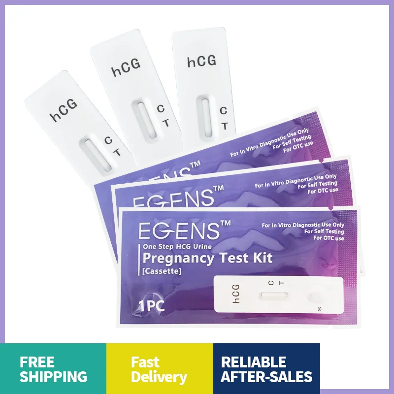 EGENS 10PCS HCG Pregnancy Test Cassette Test Pregnant Kit Over 99% Accuracy with Urine Cups For Home Use