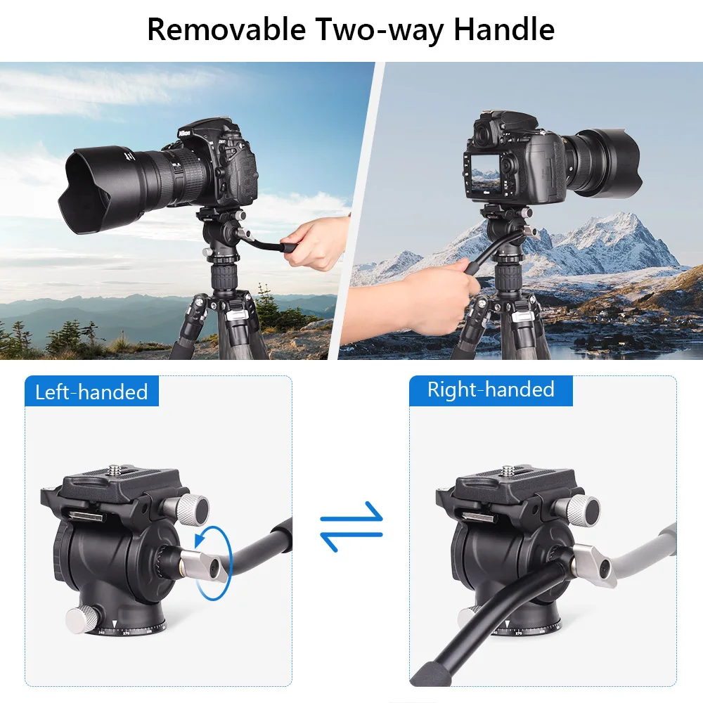 VICELK VF01 미니 유체 비디오 헤드 Dslr 카메라 폰용 Arca 스위스 QR 플레이트가 있는 Protable 파노라마 유압 헤드 3kg