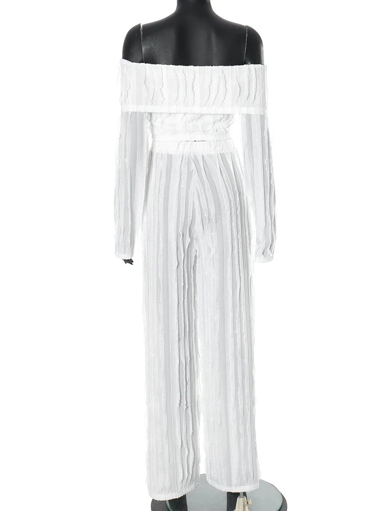 Elegant Women’s Two-Piece Set – Lapel Slash Neck Top & Straight-Leg Pants lapel neck