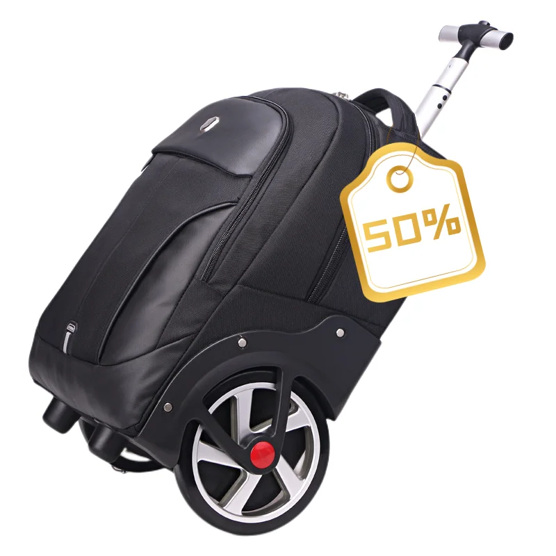 Black/Men Travel trolley bag Rolling Luggage backpack bags on wheels
