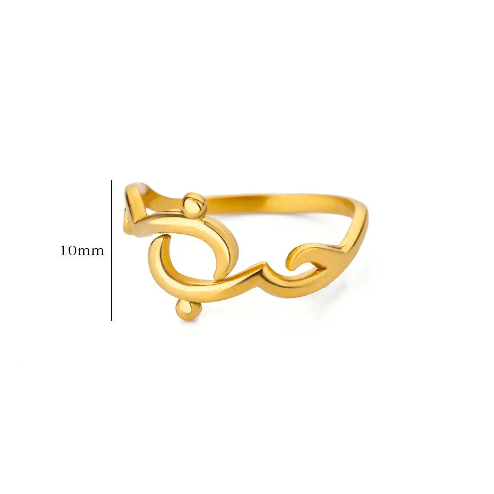 Arabic Rings Stainless Steel Gold Color Wedding Christmas Jewelry Gift
