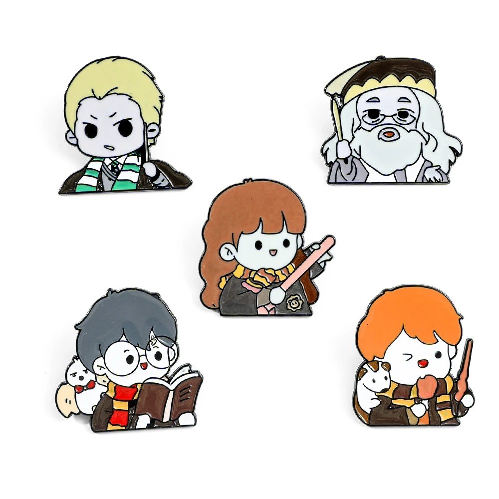 Metal Brooch Enamel Pins 5 Pcs for Backpack Clothing Accessories