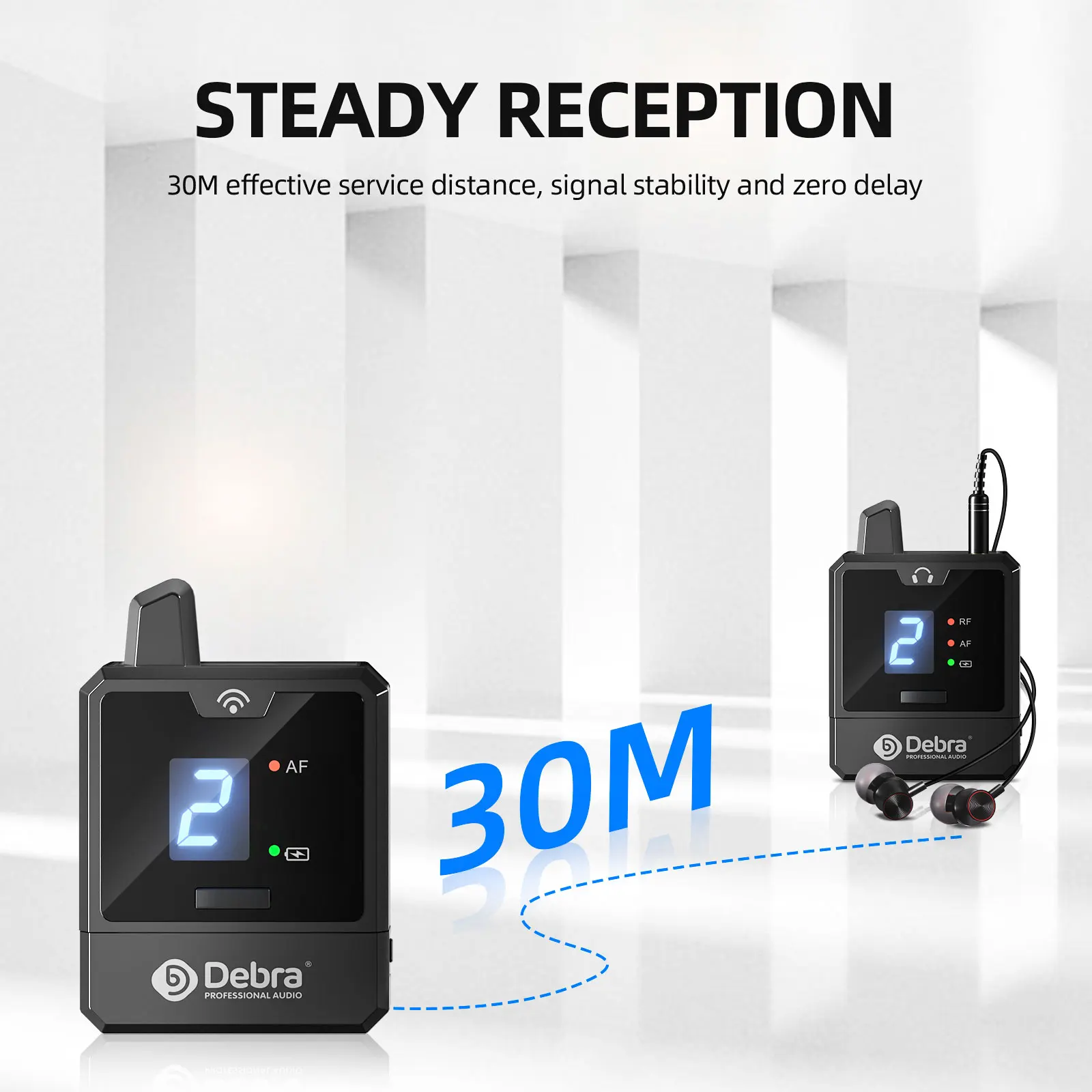 Wireless In Ear Monitor Debra UHF portable wireless in-ear monitoring system Stable signal reception Rechargeable Suitable for small concerts