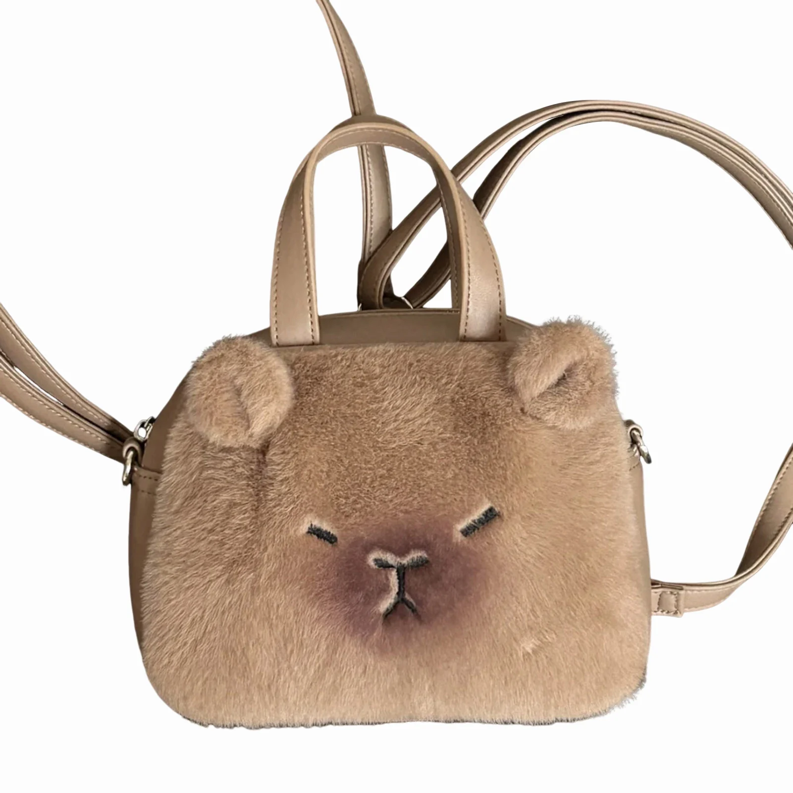 

New Hot Cute Plush Capybara Backpack Soft Material with Durable Zipper Stylish Daypack Suitable for Outdoor Activities