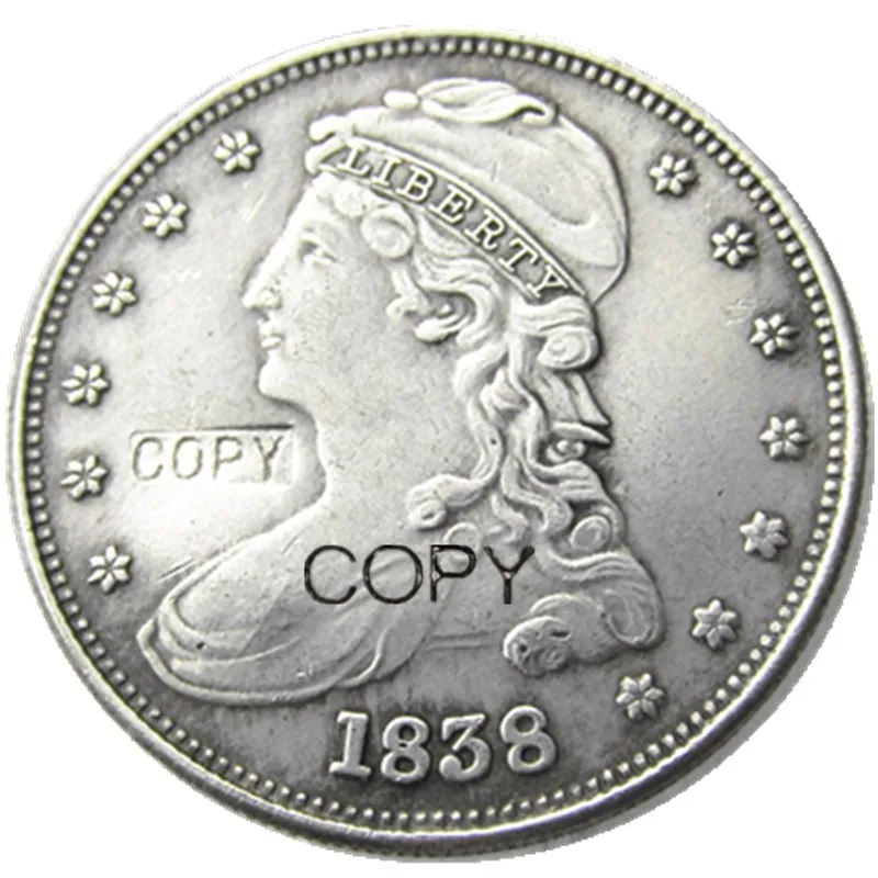 

1838 закрытый бюст половина доллара Посеребренная КОПИЯ монета