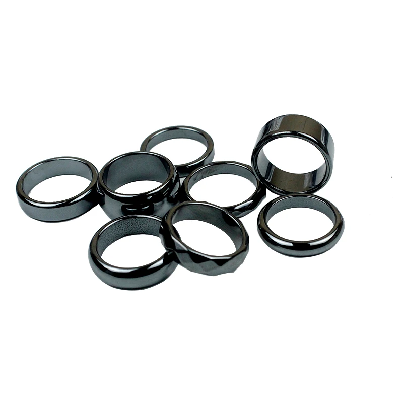 10 pz/pacco coppia anelli per gli uomini anello nero anelli di fidanzamento per le donne Cambered ematite nero Gallstone Finger Aneis Pierscionk