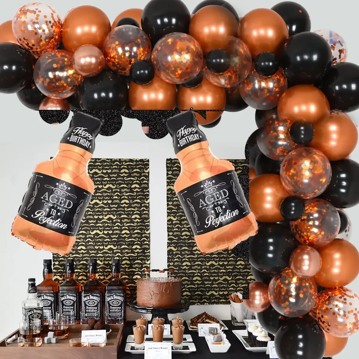 

Whiskey Party Decoration Balloon Garland Kit Oktoberfest Wine Bottle Foil Balloons Adult Birthday Anniversary Party Supplies