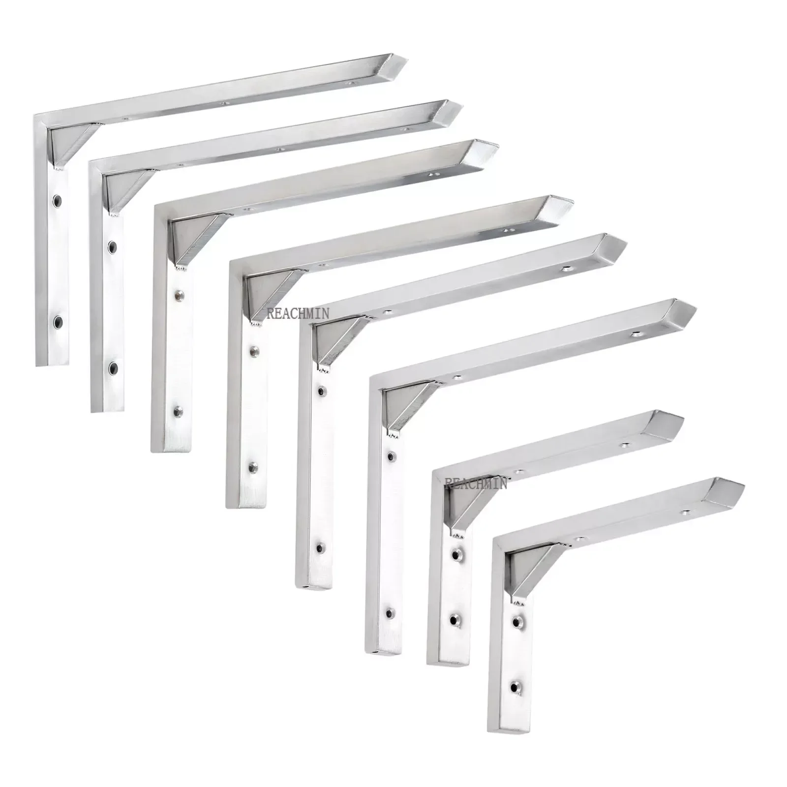 2PcsStainlessSteelSquareTubeShelfSupportBracketsMicrowaveOven