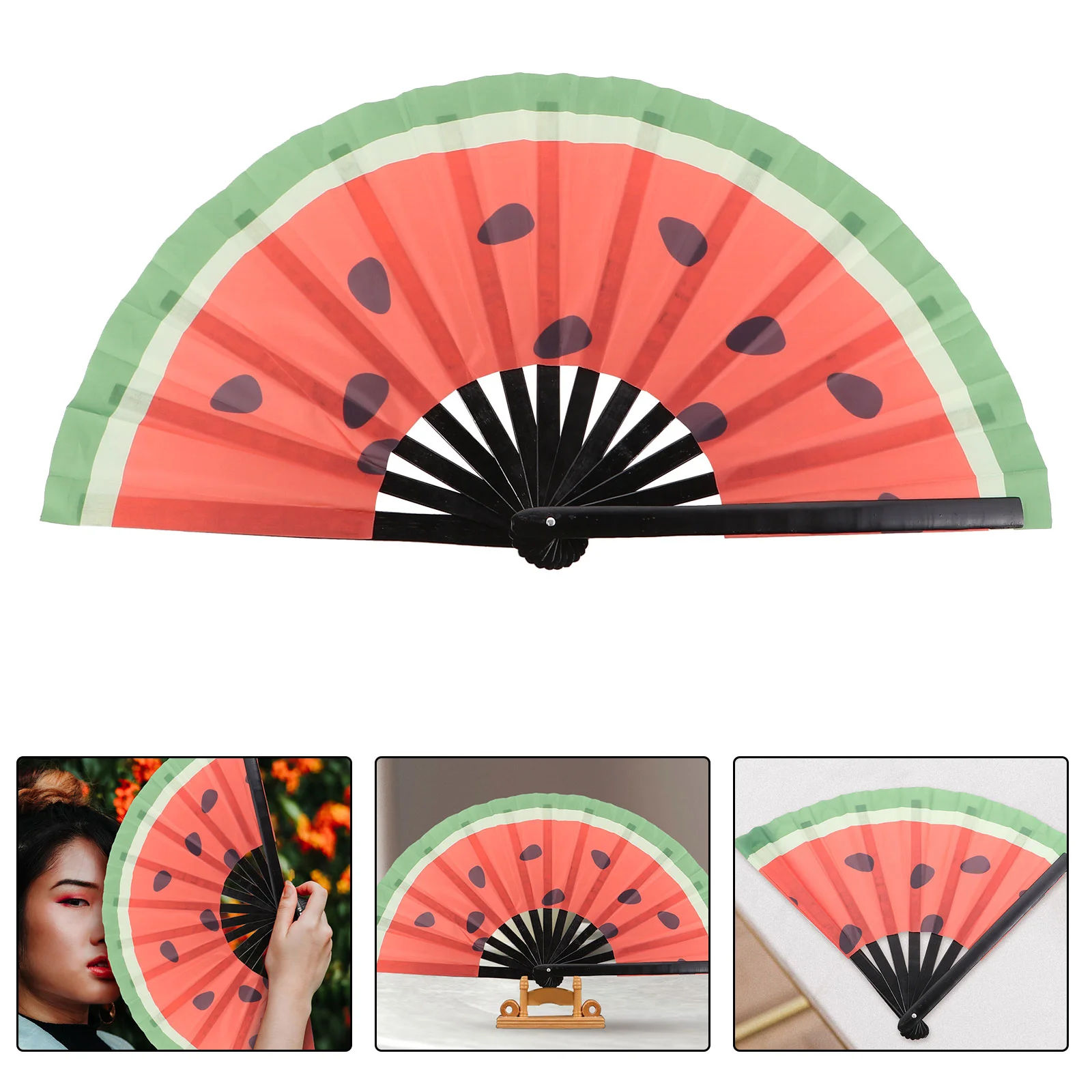 Wooden Colorful Japanese Style Folding Fan Decorative Home Decor Fans For Party Strong Girls Handheld Cooling Business