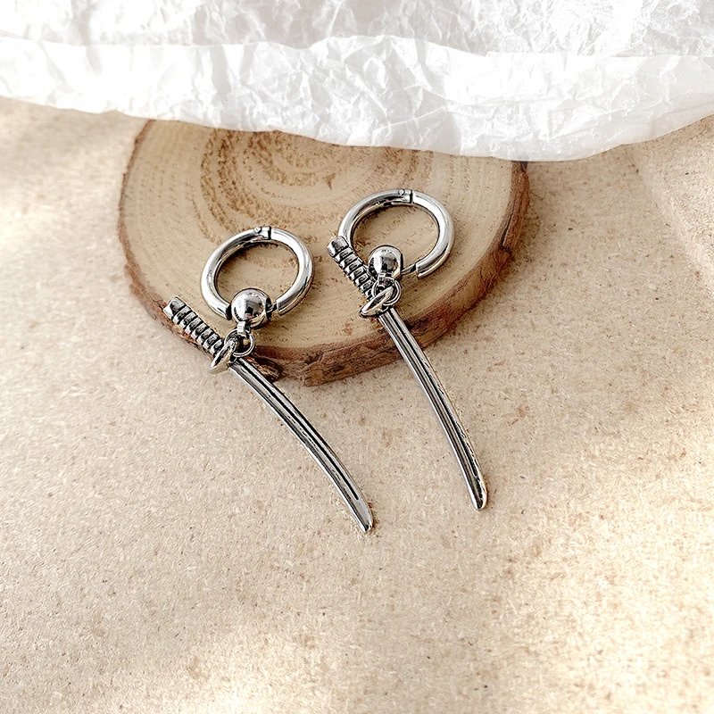 Orecchini A Cerchio In Acciaio Lavorato Per Uomo Cerchietti Particolari - Foto 8