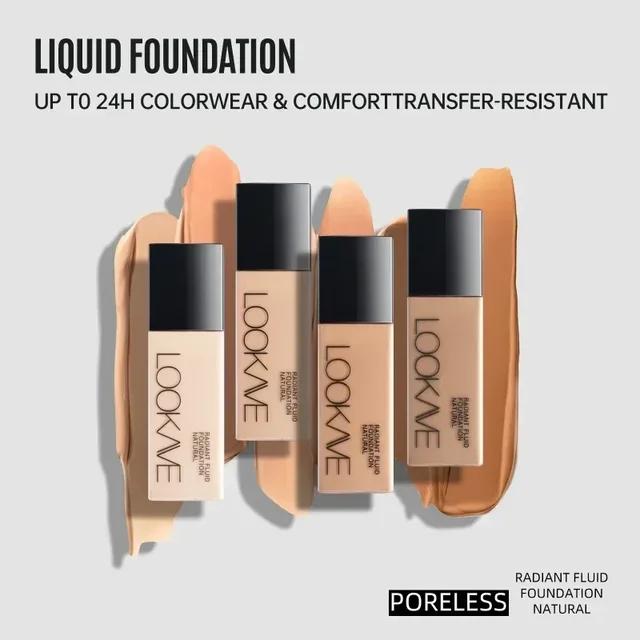 Fondotinta liquido ad alta copertura per un lungo termine Idratante opaco Illumina il correttore viso Crema Base Primer per trucco Cosmetici 3