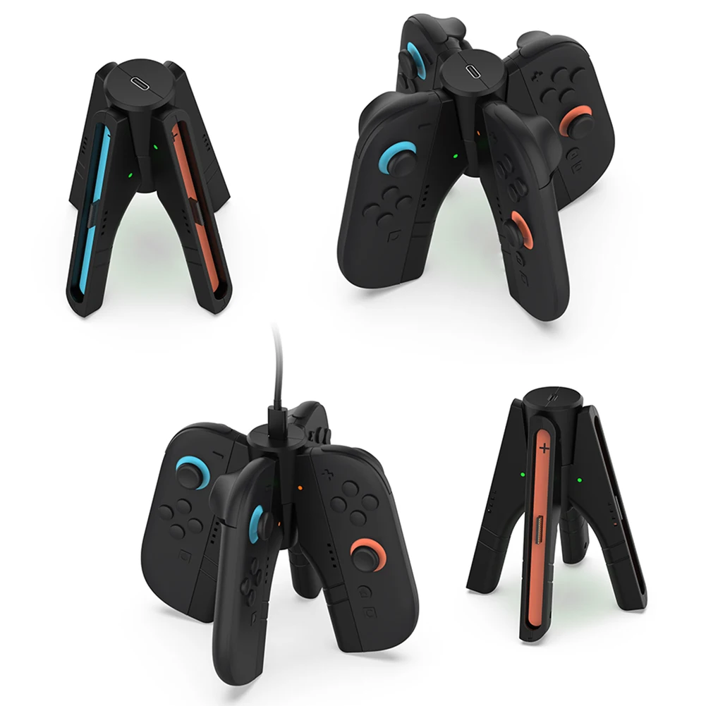 【original】 4 In 1 Handle Dock Charger LED Indicator Game Controller Charger Space-Saving Gamepad Charging Station for NS Accessories.