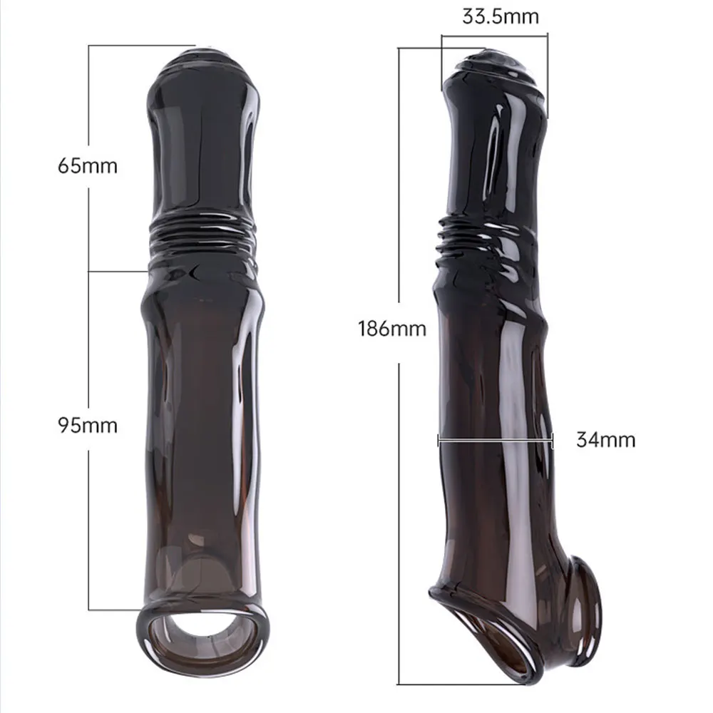 Horse Dildo Lengthen Sleeve For Penis Delay Loop Cock Sex Toys For Men Delayed Penis Rings Erotic Products With Ejaculation