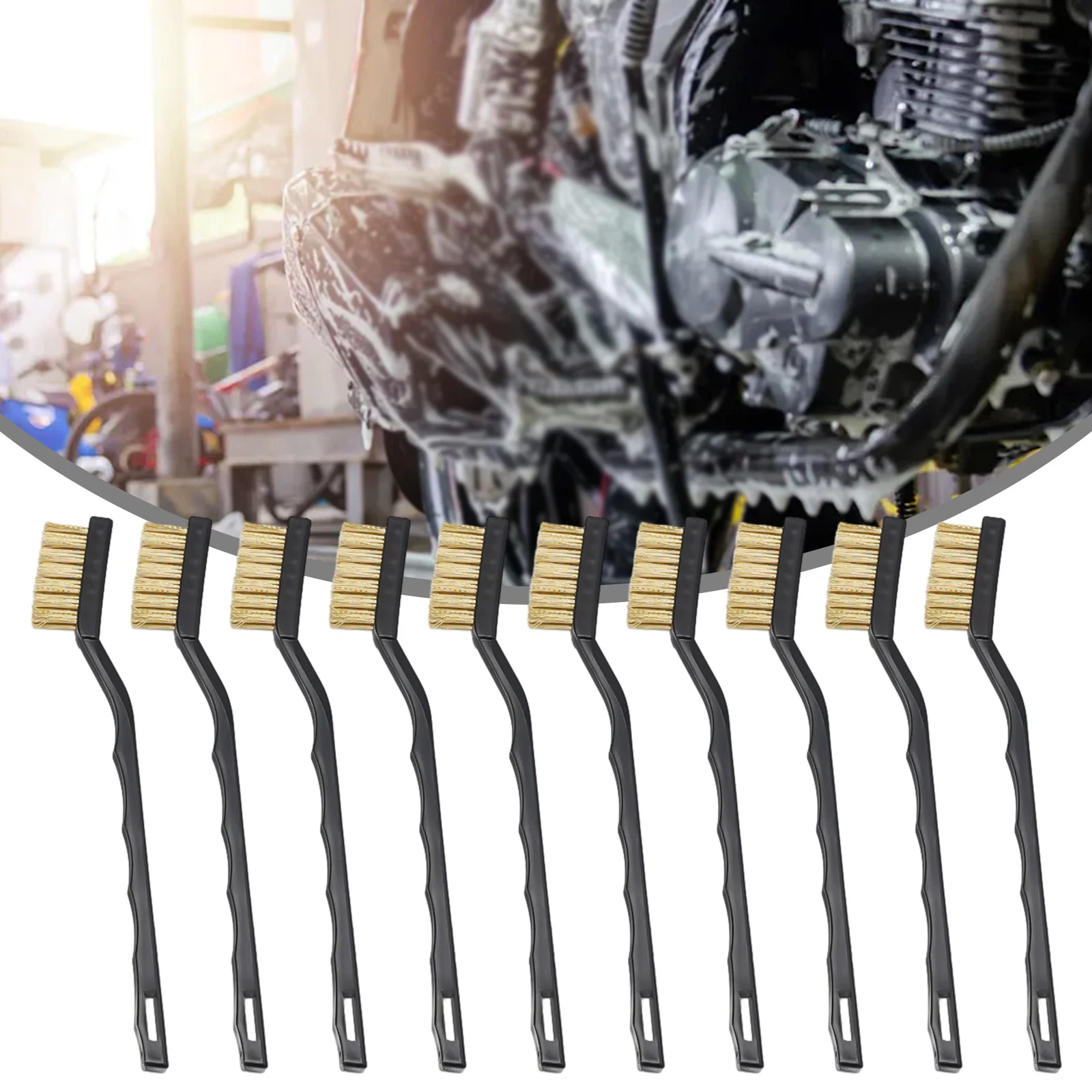 10Pcs 7 zoll Entfernen Rost Pinsel Messing Reinigung Polieren Metall Pinsel Messing Draht Stahl Draht Nylon Pinsel Sauber Werkzeuge hause Kits – Detail 13