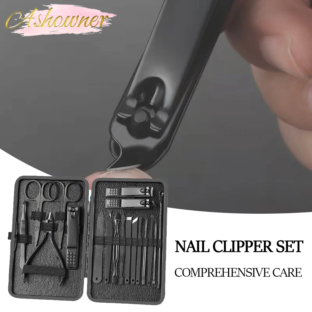 7/10//12/16/18 Pcs Manicure Cutters Nail Clipper Set Household Stainless Steel Ear Spoon Nail Clippers Pedicure Scis New