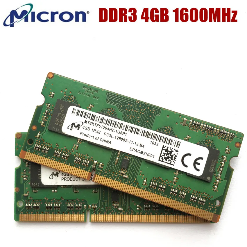 Micron 4GB 1Rx8 2RX8 PC3L 12800S DDR3 1600Mhz 4G Módulo de memoria