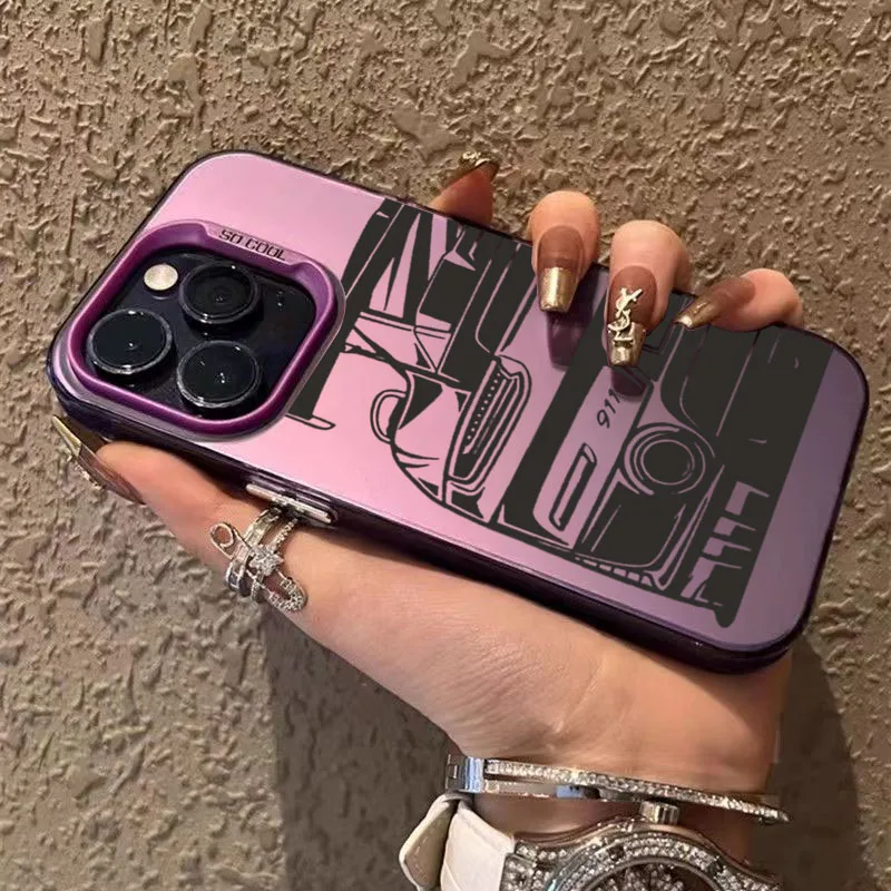 Sleek Car Pattern Design Shockproof Phone Case with TPU Silicone Bumper Cover