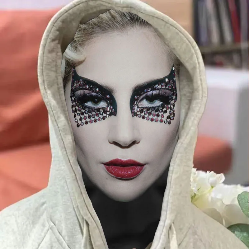 3D Printed Funny Mask Cosplay Pop Singer Lady gaga Full Face Elastic Mesh Breathable Balaclava Headcovers