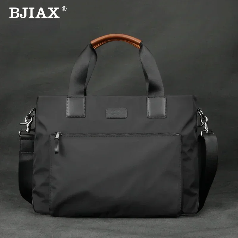 

BJIAX New Men Bag Horizontal Business Casual Handbag Nylon Oxford Cloth Canvas Bag Crossbody Bag Briefcase