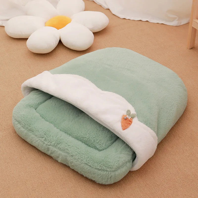 

Cozy Cat Bed for Deep Sleep - Half-Enclosed, All Seasons, Cute Cat Mat