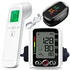 BP Medical Sphygmomanometer Pulse Blood Pressure Monitor Upper Arm Automatic Tonometer Forehead Thermometer Temperature Meter 1
