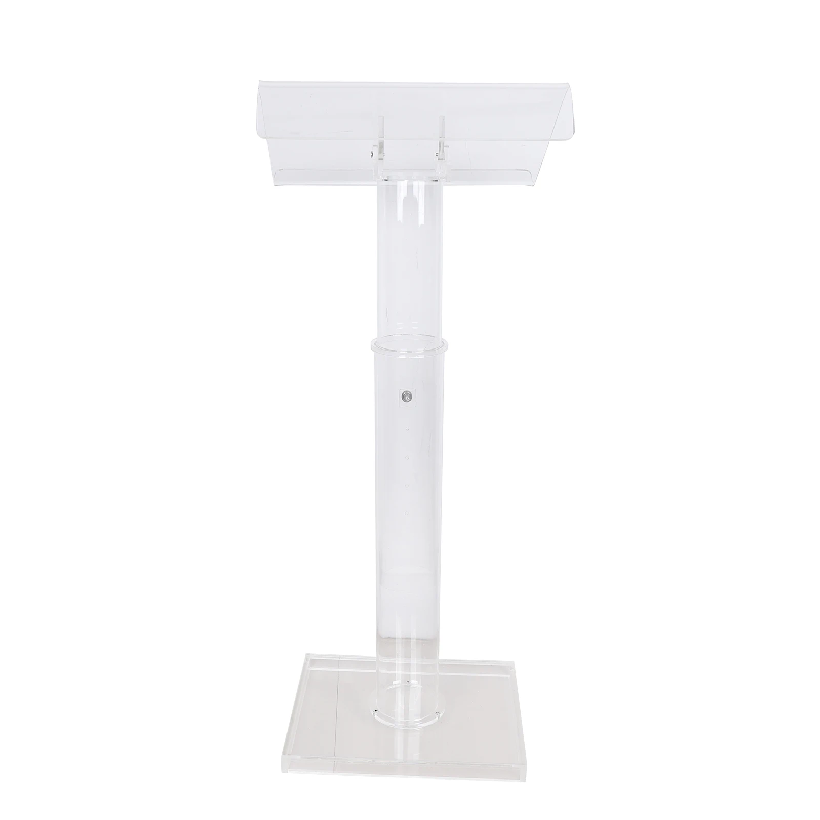Acrylic Podium Stand, Conference Pulpit 31.50-51.18inch Adjustable Height Transparent Podium 5