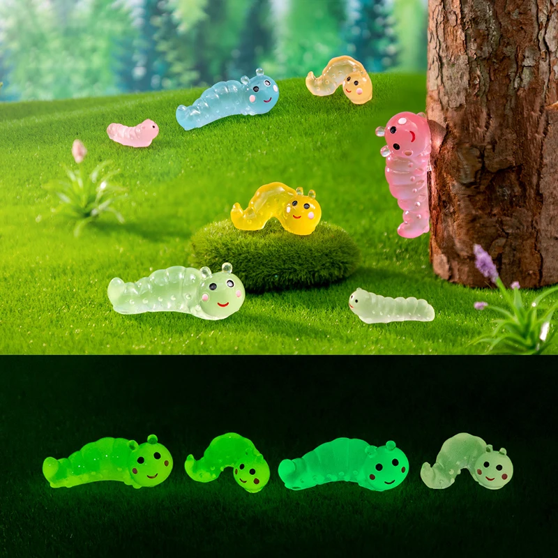 

Сияющая в темноте гусеница, декоративные аксессуары, Автомобильные украшения из экологичной смолы, микро-ландшафт