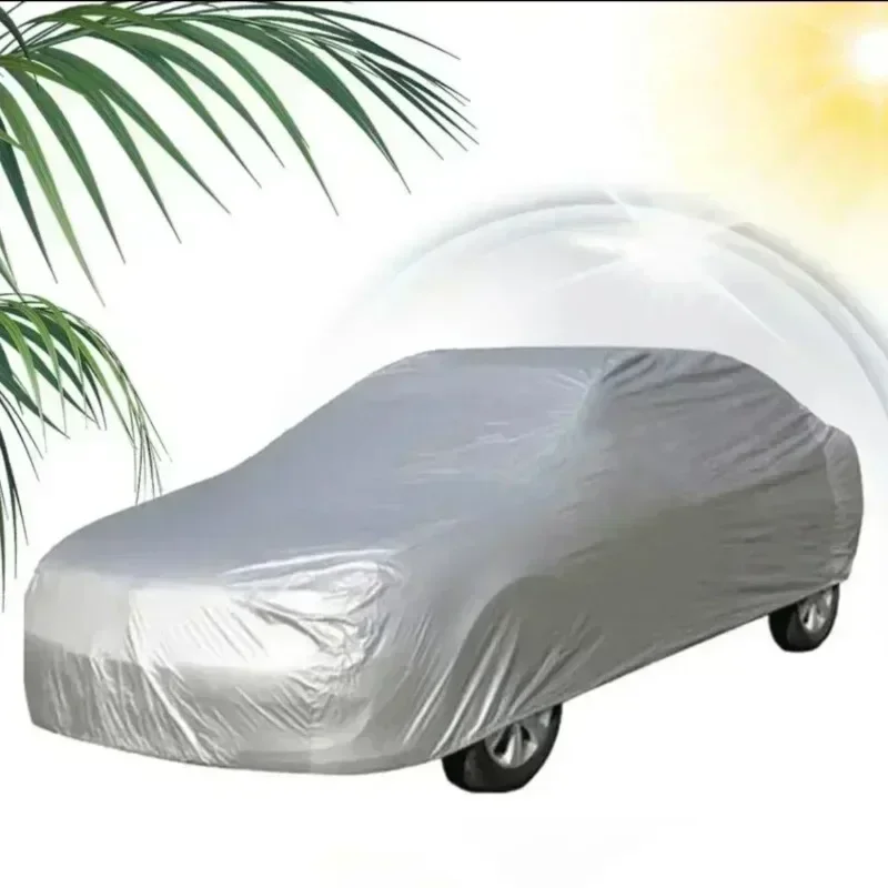1 Stück Auto-Sonnenschutzabdeckung PEVA Einlagige Auto-Staubschutzabdeckung Wasserdichter Sonnenschutz Faltbare Autoabdeckung Universelle Autoprodukte – Detail 3