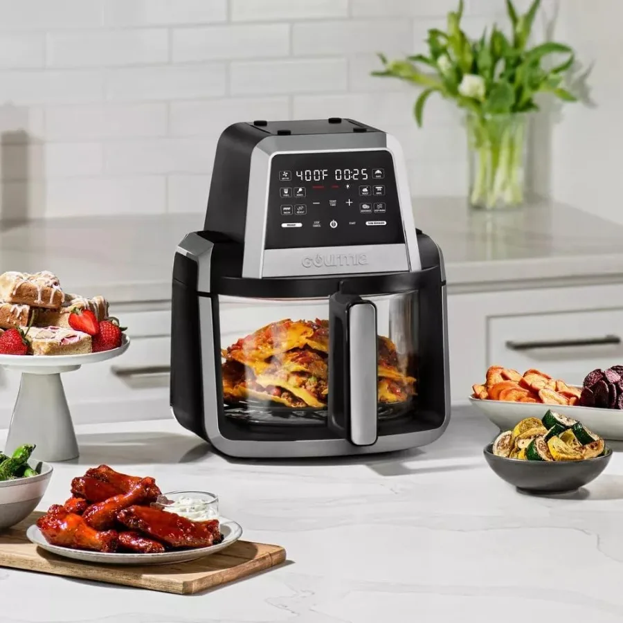 7-Qt Digital Air Fryer with 10 Presets for Healthy Cooking at Home - Non-Toxic Stainless Steel Basket Compact Fry 'N Fold Desig 2