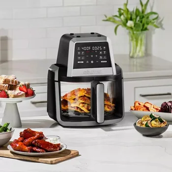 7-Qt Digital Air Fryer with 10 Presets for Healthy Cooking at Home - Non-Toxic Stainless Steel Basket Compact Fry 'N Fold Desig 2