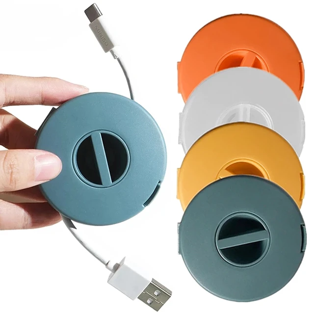 Portable Cable Organizer Box Earbud Cord Storage Case Round Cord Reel  Manage Container Power Cords Headphone USB Cable Holder - AliExpress