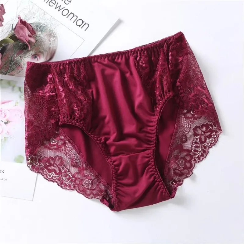 Braguitas elásticas de encaje suave para mujer, ropa interior Sexy