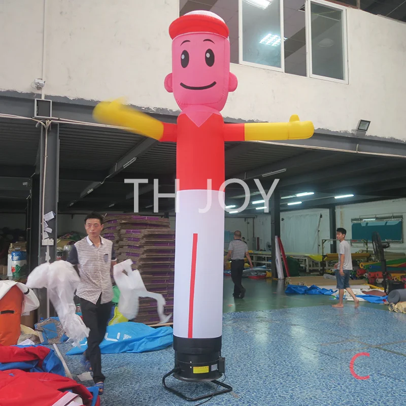 

free air ship to door! 3m high single leg inflatable sky dancer 45cm diameter tube, waving hand cartoon for sale