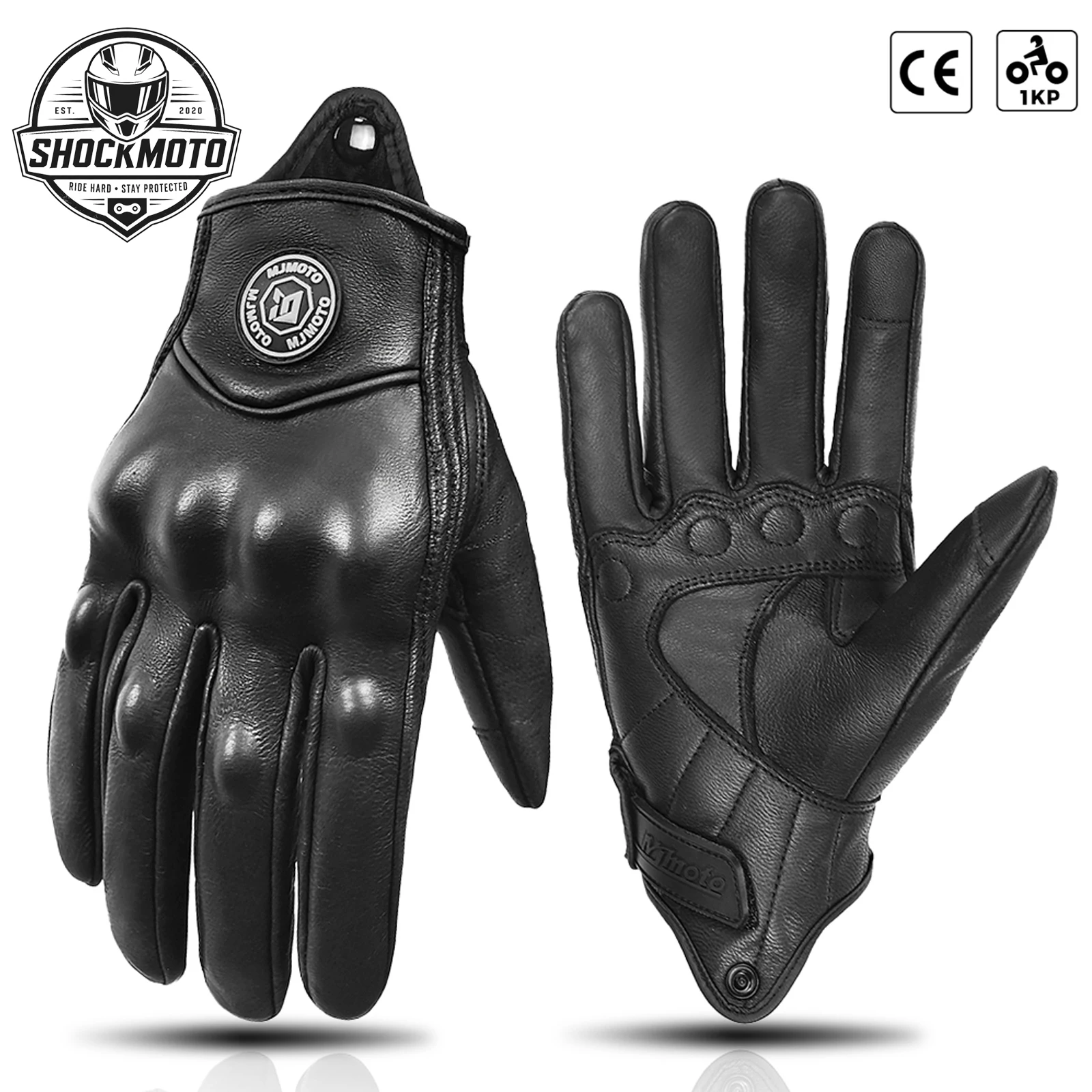 Vintage Leather Motorcycle Gloves - Durable, Anti-Slip, Unisex Summer Riding Accessory
