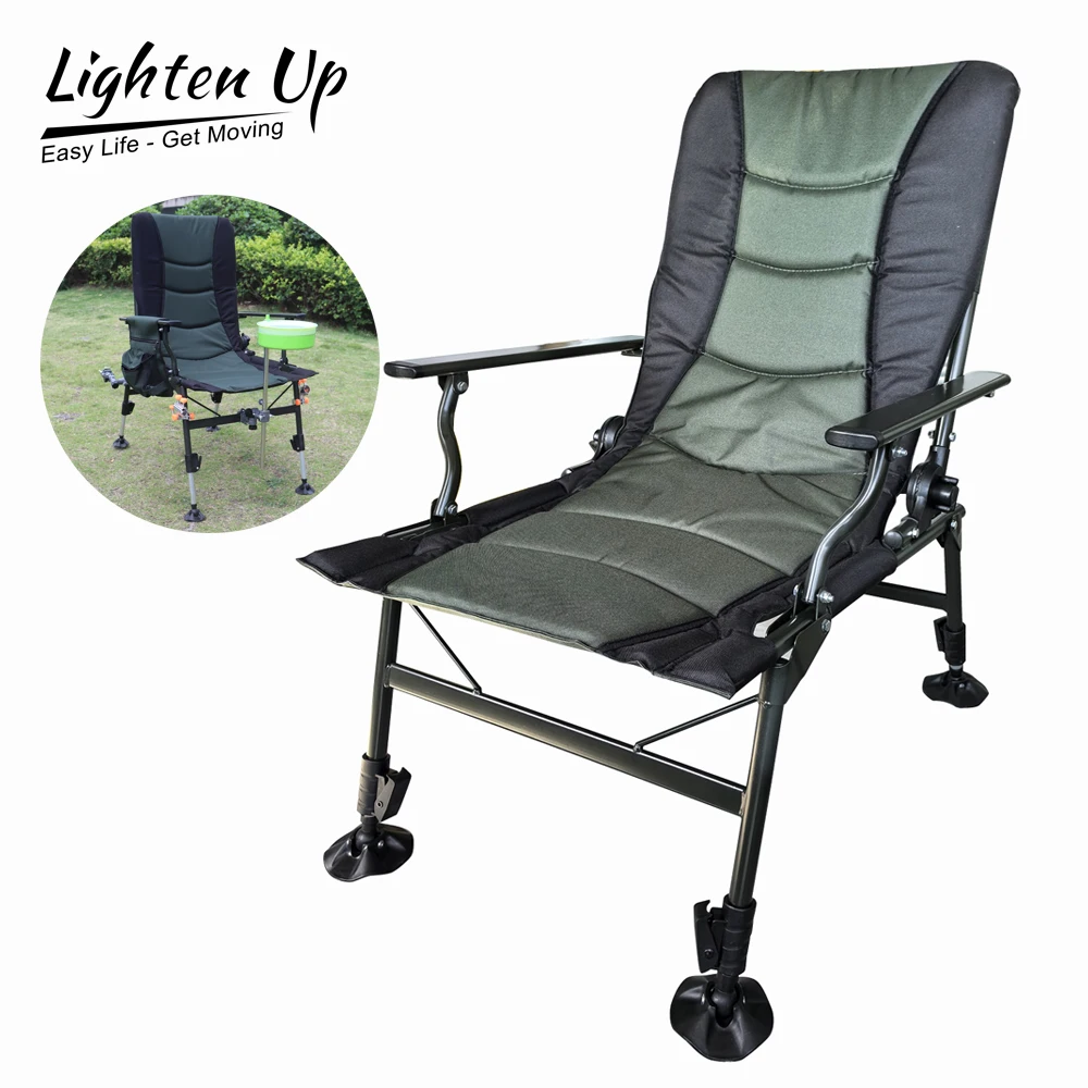 New Fishing Chair Outdoor Beach Chair Foldable Fishing Recliner Four-Leg Adjustable Portable European Style Oxford Cloth C